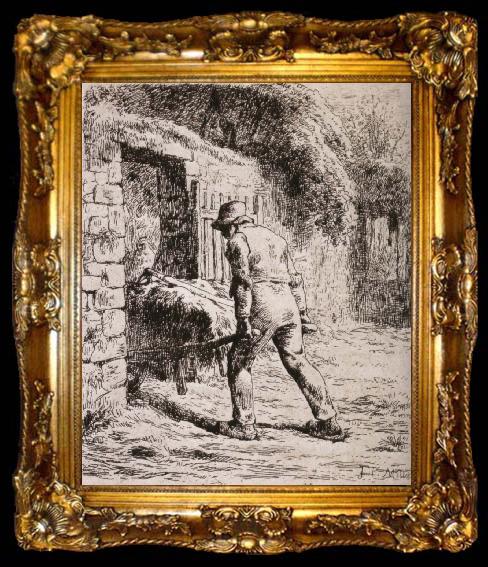 framed  Jean Francois Millet Peasant, ta009-2
